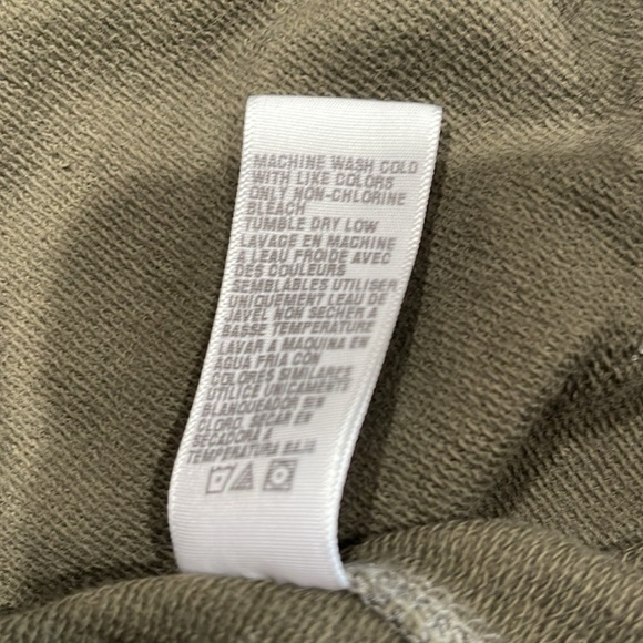 James Perse Cropped Hoodie SZ S 1 Olive Green - Picture 7 of 8
